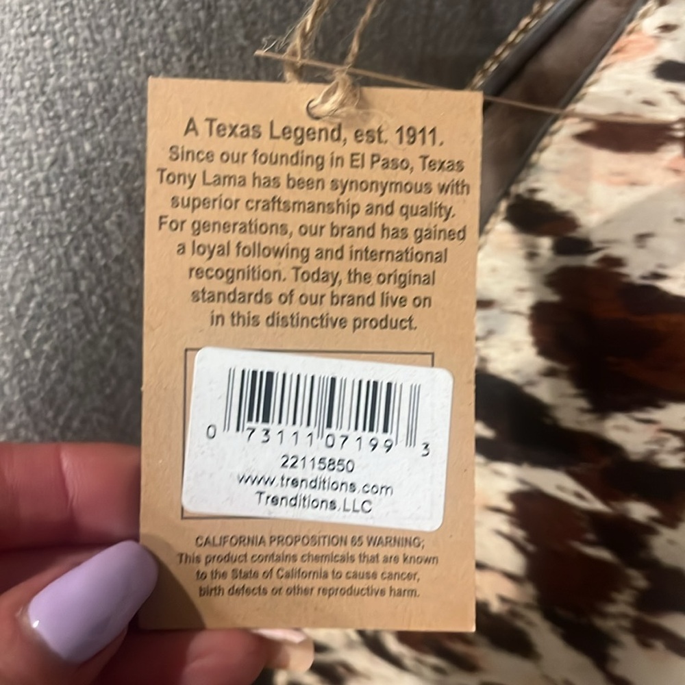 TONY LAMA COWHIDE LEATHER CONCEALED BAG - Picture 4 of 12